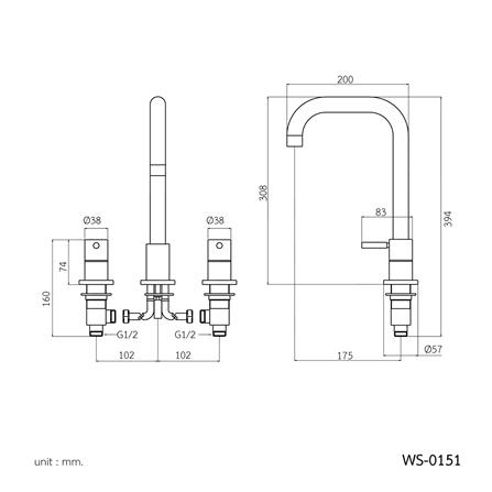 ก๊อกอ่างล้างหน้าผสม WS WS-0151_1