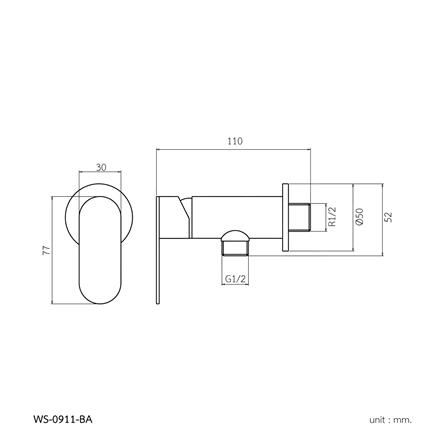 วาล์วฝักบัว 1 ทาง WS WS-0911-BA_2