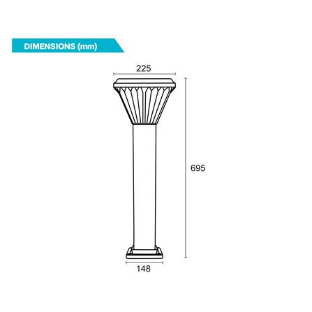 ไฟทางเดิน SOLAR BEC GARDEN-G 40 วัตต์ DAYLIGHT/COOL WHITE/WARM WHITE สีดำ_5