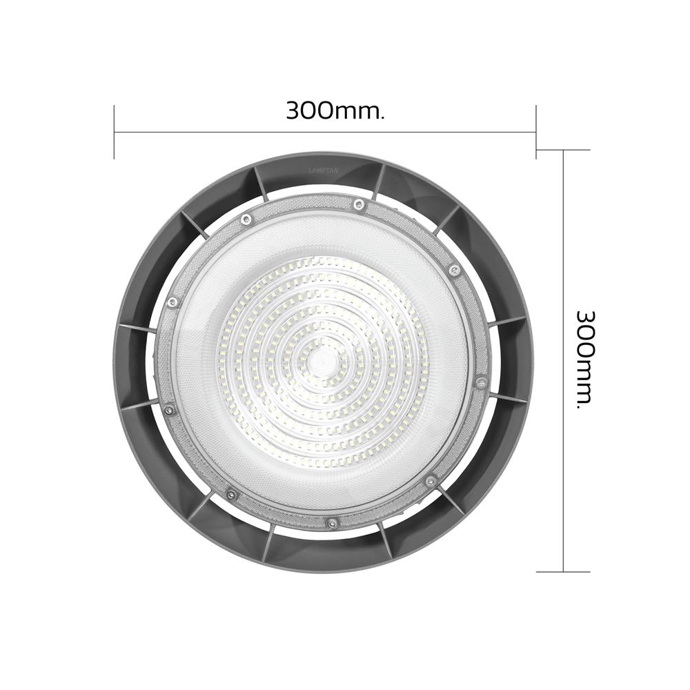 โคมไฮเบย์ LED LAMPTAN AIRFLOW 150 วัตต์ DAYLIGHT สีเทา