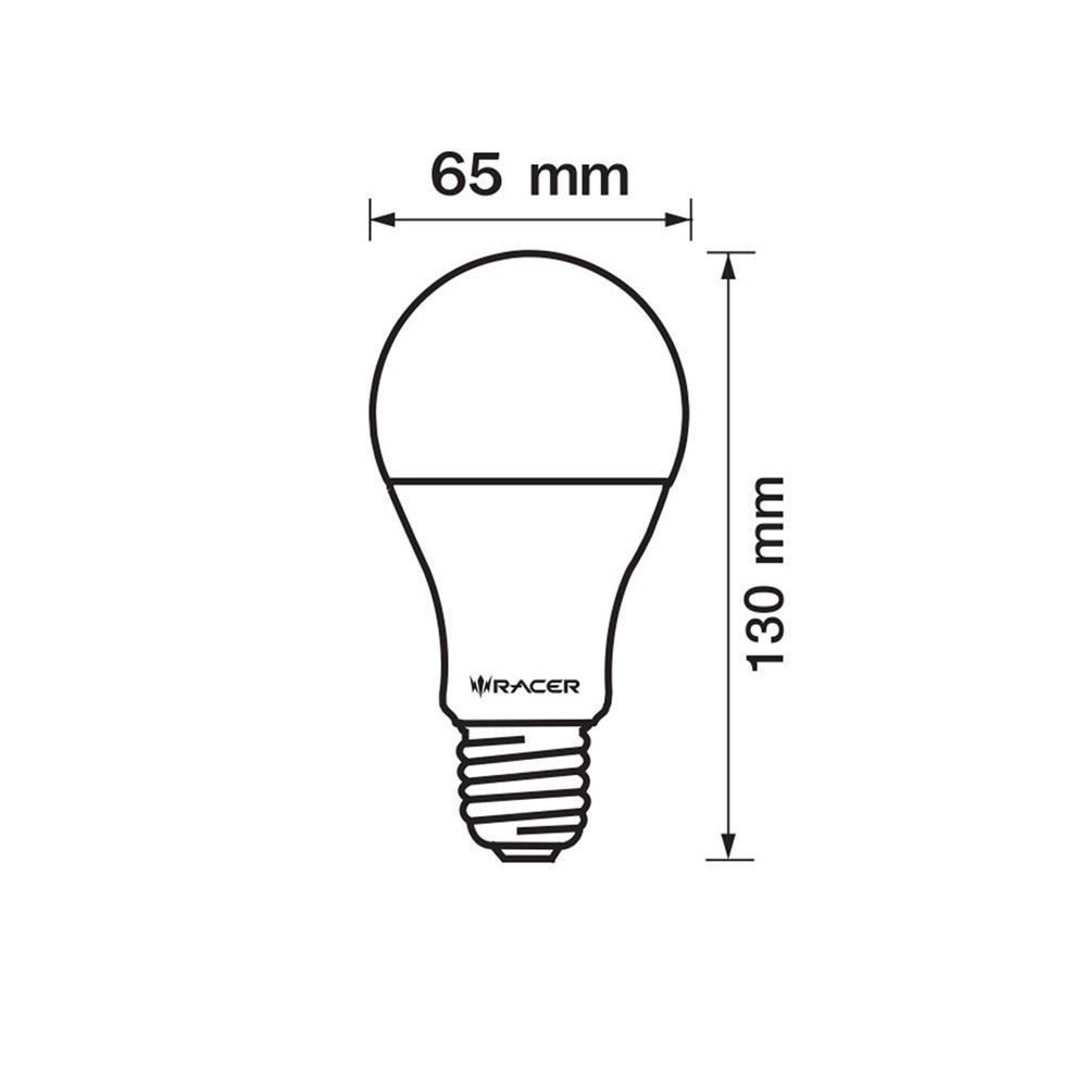 หลอด LED RACER A65 KIMMIE 15 วัตต์ DAYLIGHT E27 (แพ็ก 2 ชิ้น)