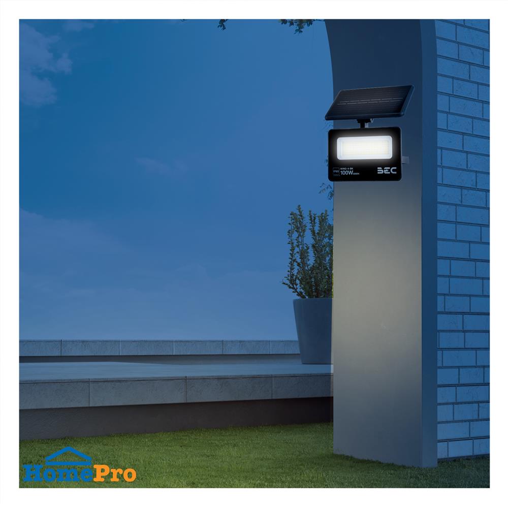 ไฟผนังภายนอก SOLAR BEC WING-4 100 วัตต์ DAYLIGHT สีดำ