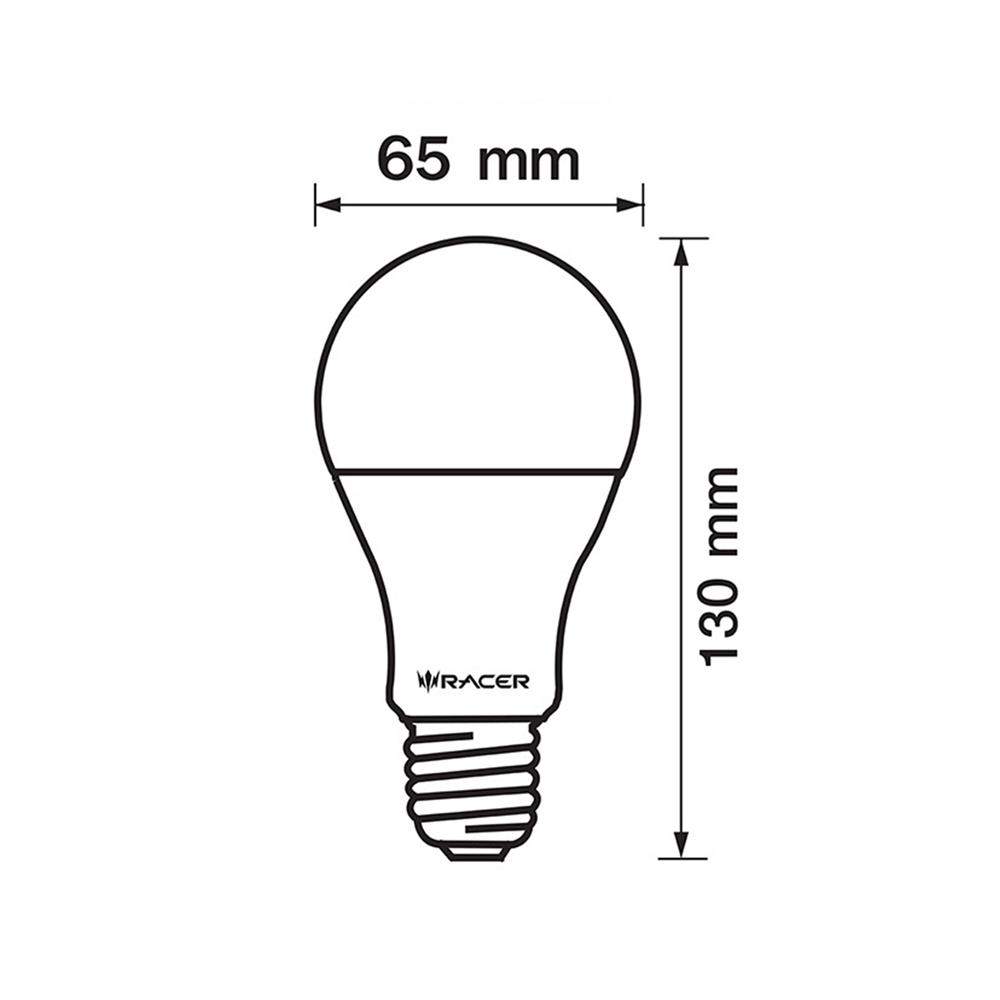 หลอด LED RACER A65 KIMMIE 15 วัตต์ WARM WHITE E27 (แพ็ก 2 ชิ้น)