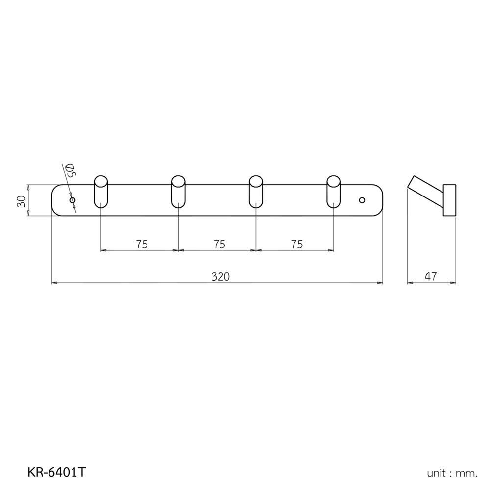 ขอแขวนผ้า WS KR-6401T สีน้ำตาล