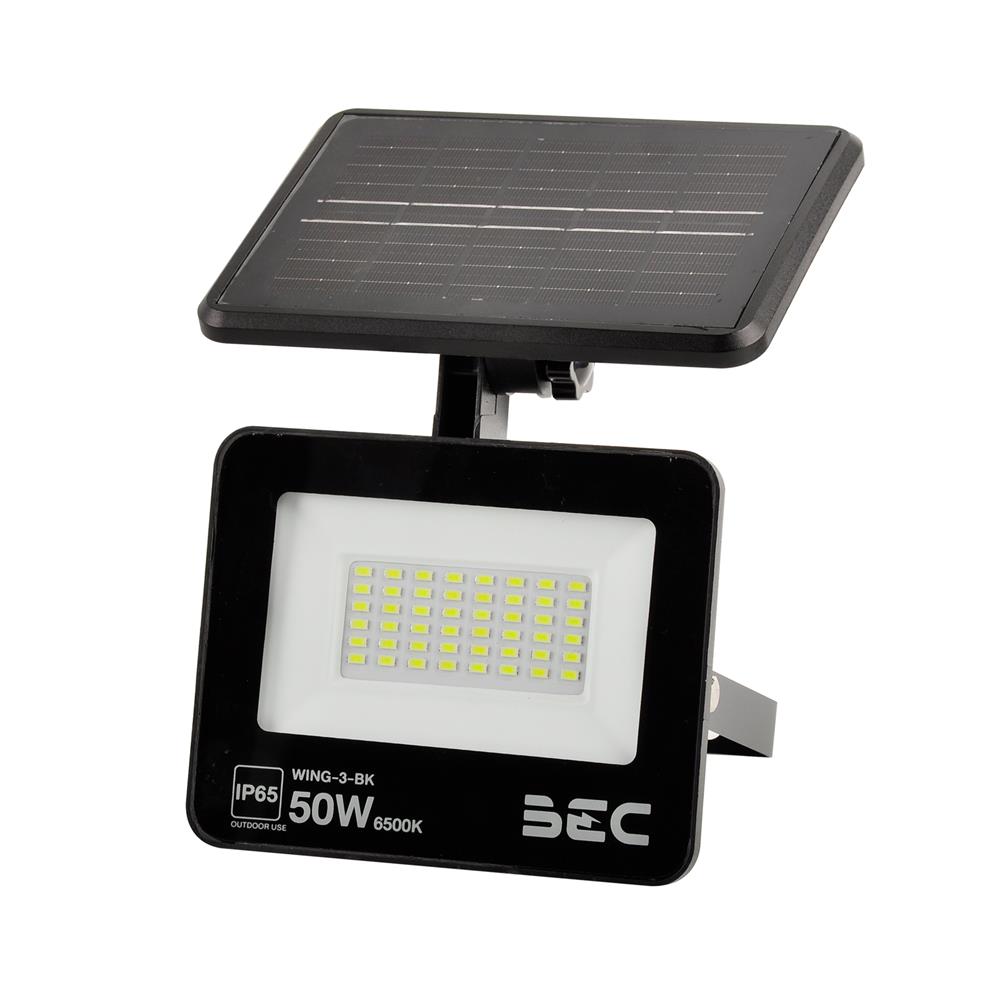 ไฟผนังภายนอก SOLAR BEC WING-3 50 วัตต์ DAYLIGHT สีดำ