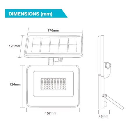 ไฟผนังภายนอก SOLAR BEC WING-3 50 วัตต์ DAYLIGHT สีดำ_4