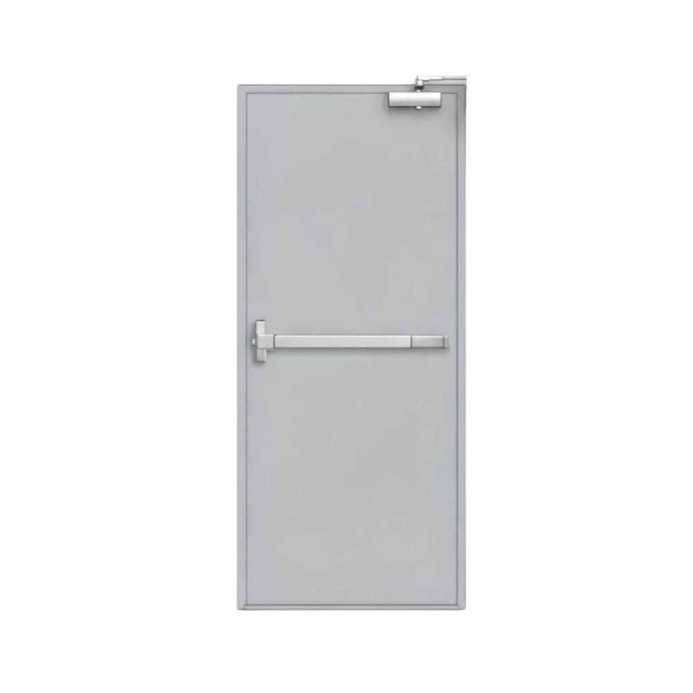 ชุดประตูเหล็กทนไฟ VECO 80x200 ซม. สีเทา (เปิดด้านขวา ออกด้านนอก)