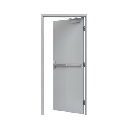 ชุดประตูเหล็กทนไฟ VECO 80x200 ซม. สีเทา (เปิดด้านขวา ออกด้านนอก)_1