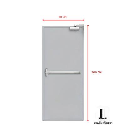 ชุดประตูเหล็กทนไฟ VECO 80x200 ซม. สีเทา (เปิดด้านขวา ออกด้านนอก)_4