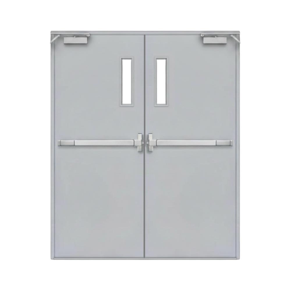 ชุดประตูเหล็กทนไฟ กระจก VECO 160x200 ซม. สีเทา