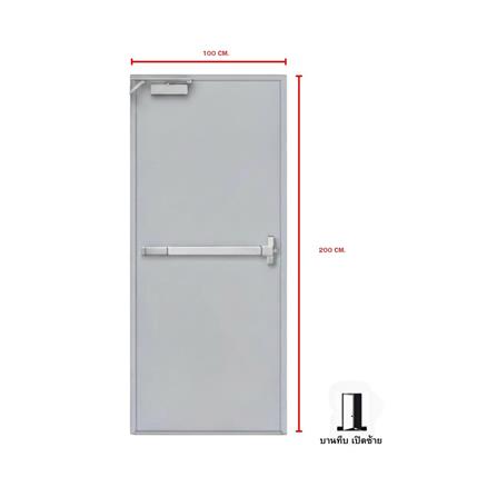 ชุดประตูเหล็กทนไฟ VECO 100x200 ซม. สีเทา (เปิดด้านซ้าย ออกด้านนอก)_4