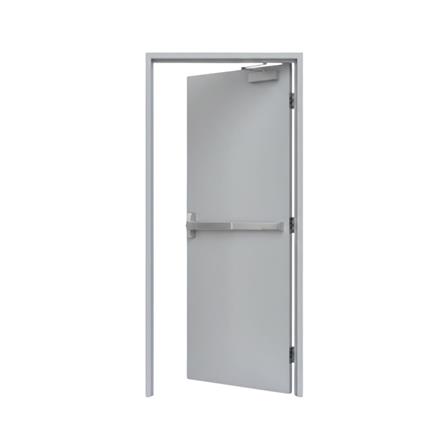 ชุดประตูเหล็กทนไฟ VECO 90x200 ซม. สีเทา (เปิดด้านขวา ออกด้านนอก)_1