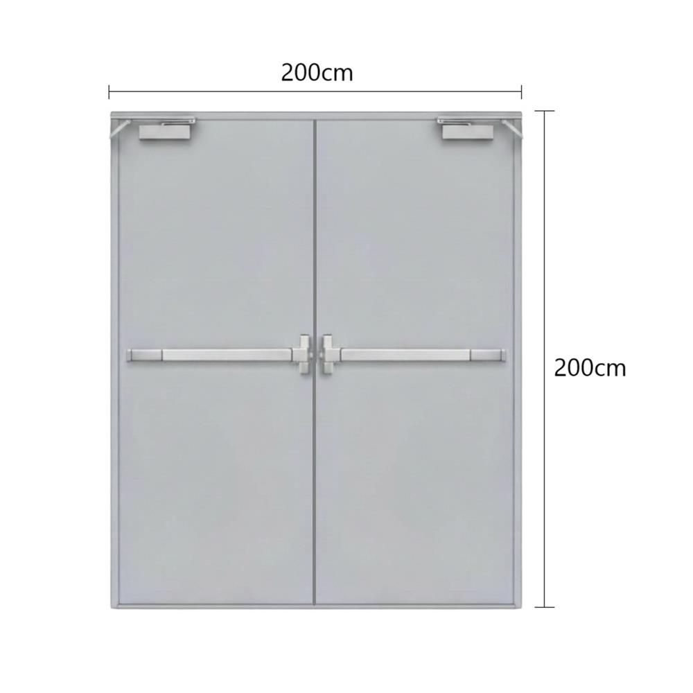 ชุดประตูเหล็กทนไฟ VECO 200x200 ซม. สีเทา