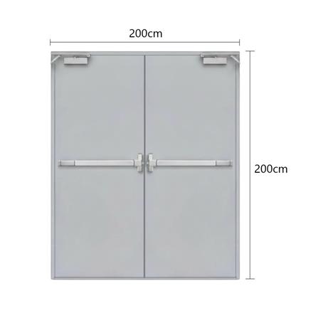 ชุดประตูเหล็กทนไฟ VECO 200x200 ซม. สีเทา_2