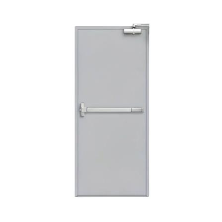 ชุดประตูเหล็กทนไฟ VECO 100x200 ซม. สีเทา (เปิดด้านขวา ออกด้านนอก)_0