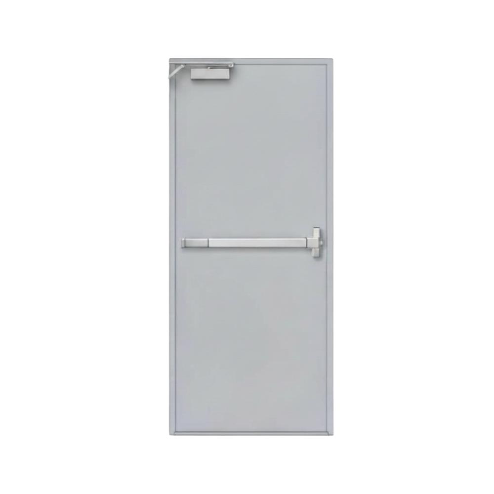 ชุดประตูเหล็กทนไฟ VECO 80x200 ซม. สีเทา (เปิดด้านซ้าย ออกด้านนอก)