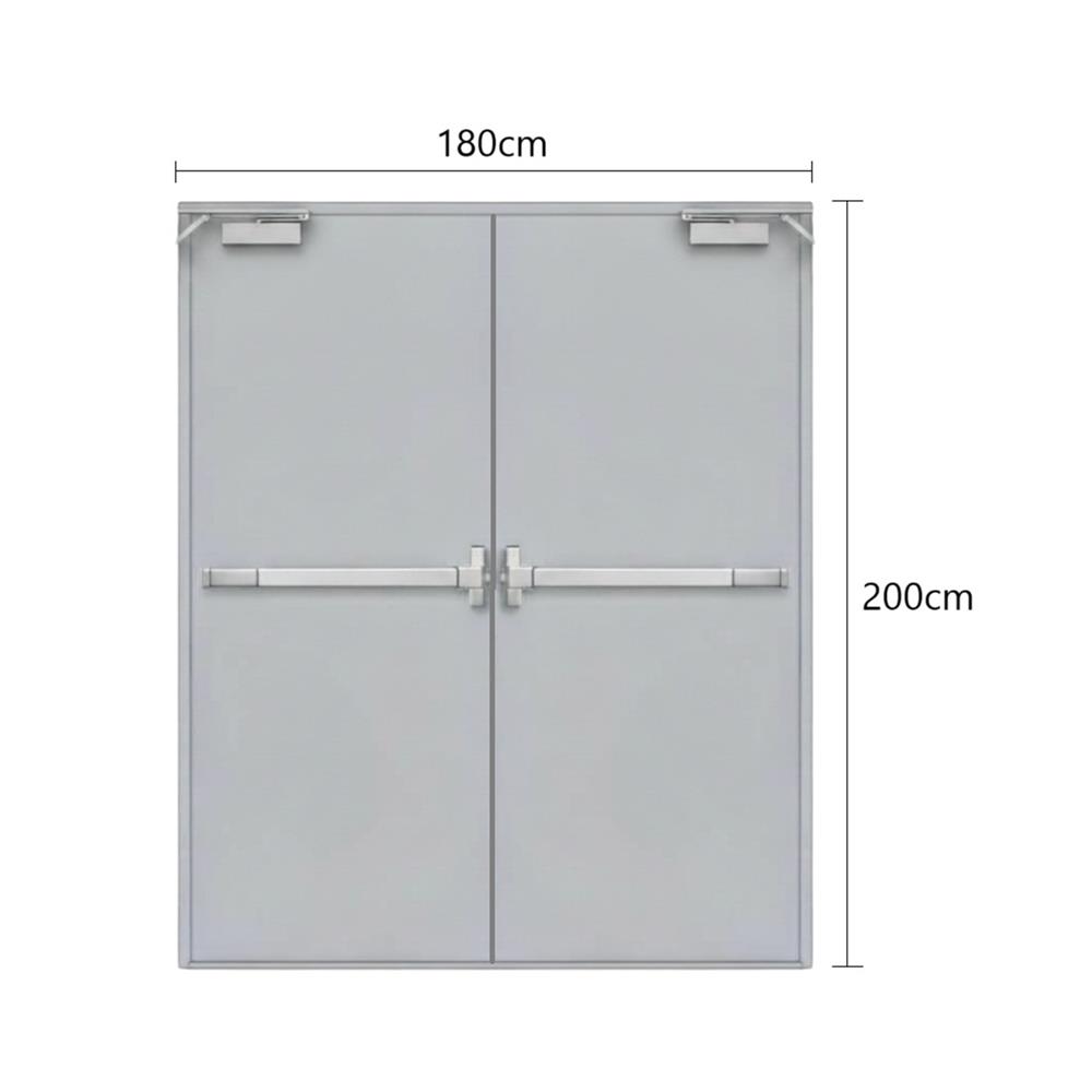 ชุดประตูเหล็กทนไฟ VECO 180x200 ซม. สีเทา