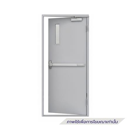 ชุดประตูเหล็กทนไฟ กระจกเสริมลวด VECO 100x200 ซม. สีเทา (เปิดด้านขวา ออกด้านนอก)_1