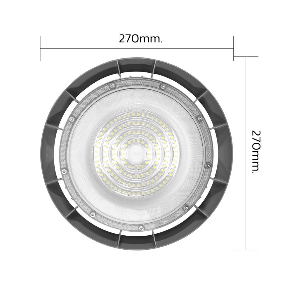 โคมไฮเบย์ LED LAMPTAN AIRFLOW 100 วัตต์ DAYLIGHT สีเทา