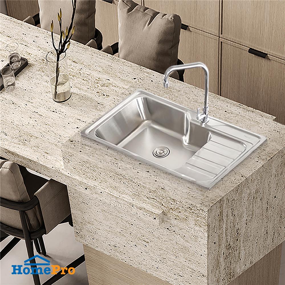 ซิงค์ฝัง 1 หลุม 1 ที่พัก TECNOSTAR TNS 805021 S สีเงิน