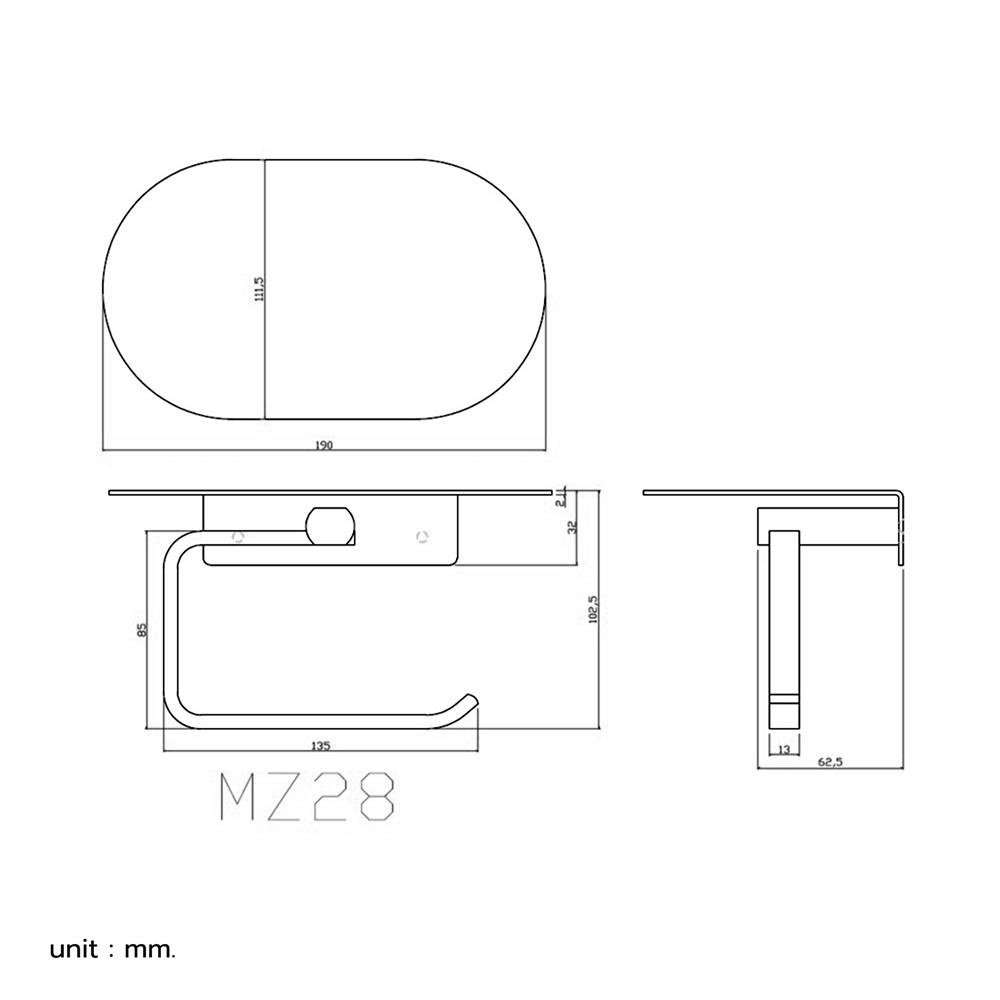ที่ใส่กระดาษ RASLAND RA W1515-W4466 สีโครม