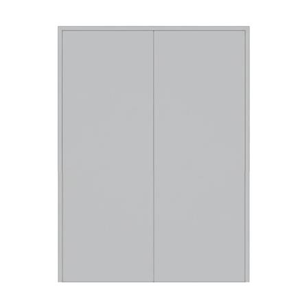 ชุดประตูเหล็ก ไม่เจาะลูกบิด VECO 200x200 ซม. สีเทา_0