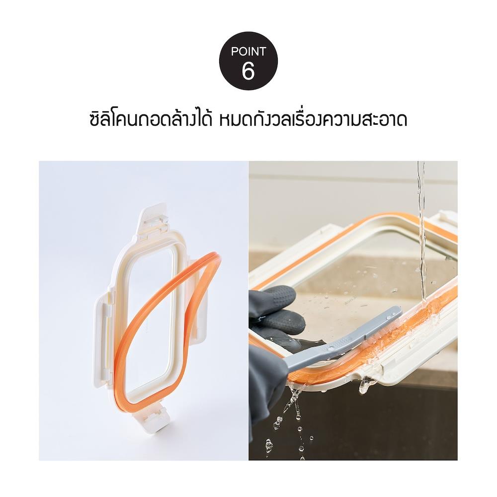 กล่องอาหารแก้ว LOCKNLOCK THE CUBE 0.3 ลิตร สีขาว