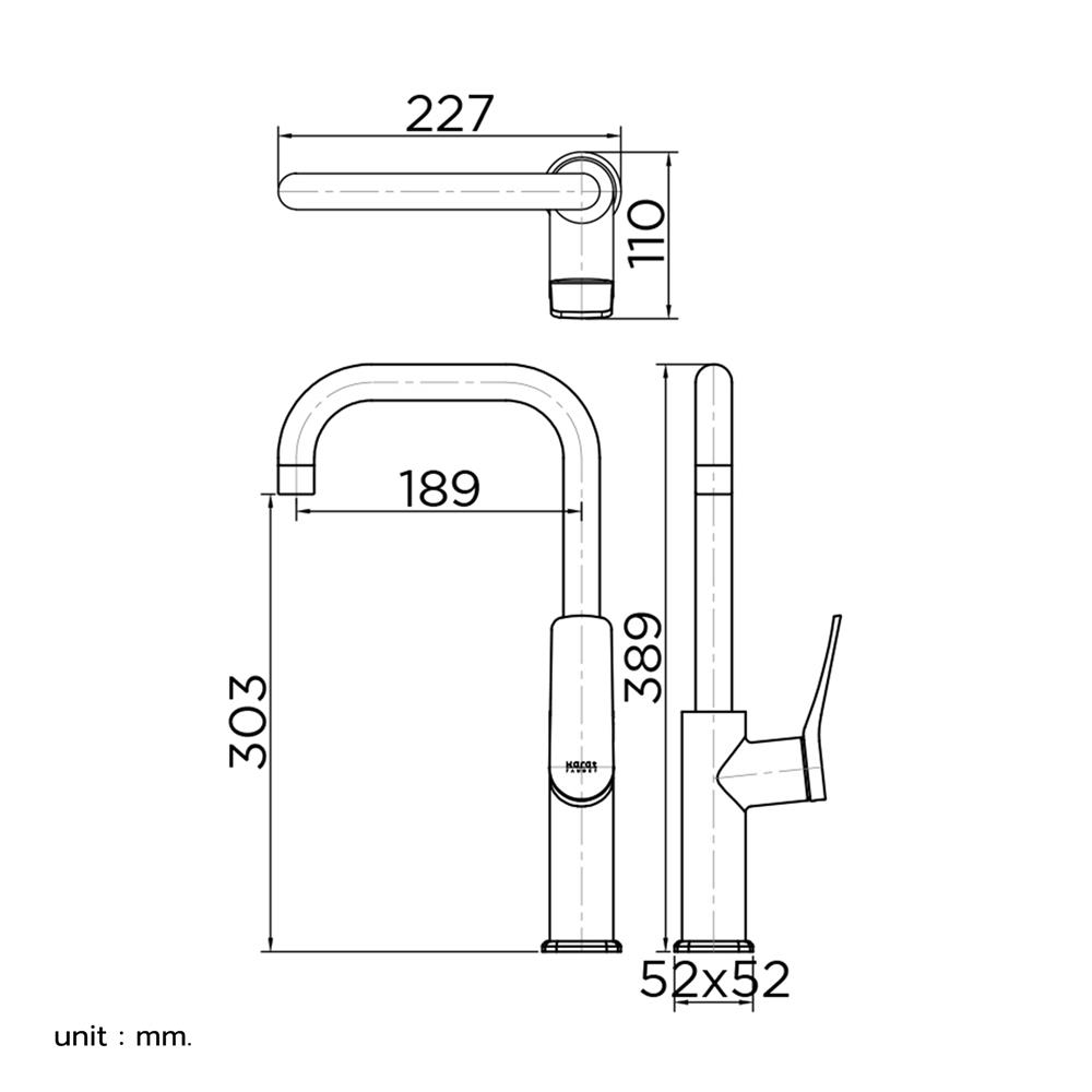 ก๊อกซิงค์ผสมเคาน์เตอร์ KARAT FAUCET KF-02-927-41