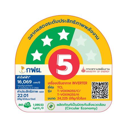 แอร์ผนัง TCL T-VOXIN25S 24225 บีทียู อินเวอร์เตอร์_5