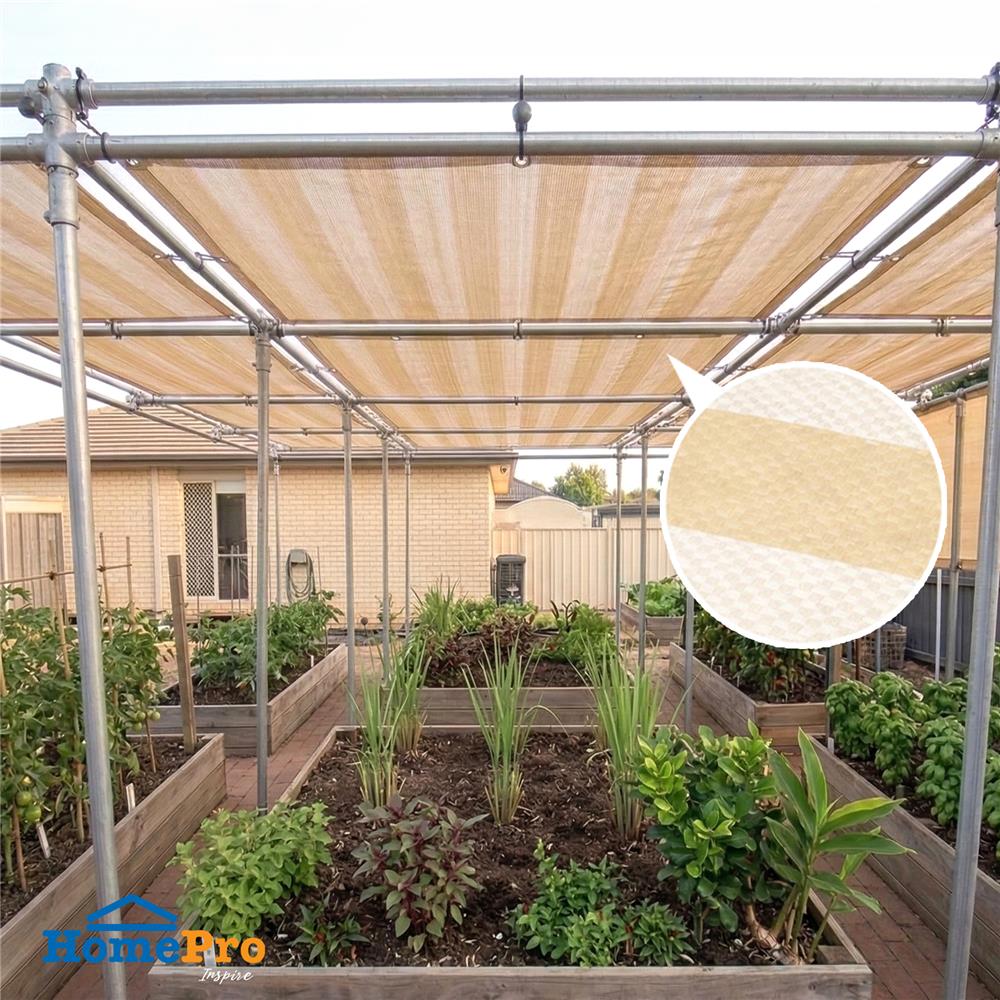 ผ้าใบ SPRING 3x4 ม. สีน้ำตาล/ขาว