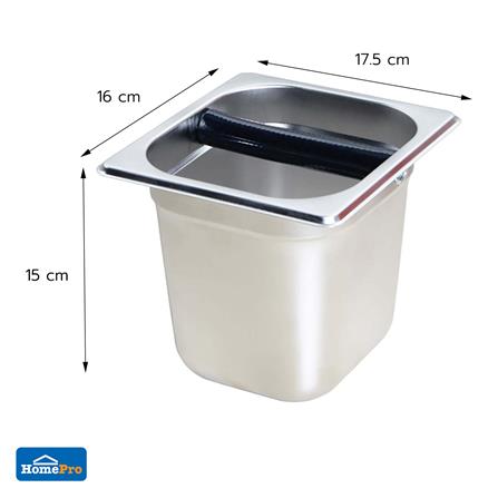 ถังเคาะกากกาแฟสเตนเลส ทรงสี่เหลี่ยม KOF BAKE KB10C 15 ซม._2