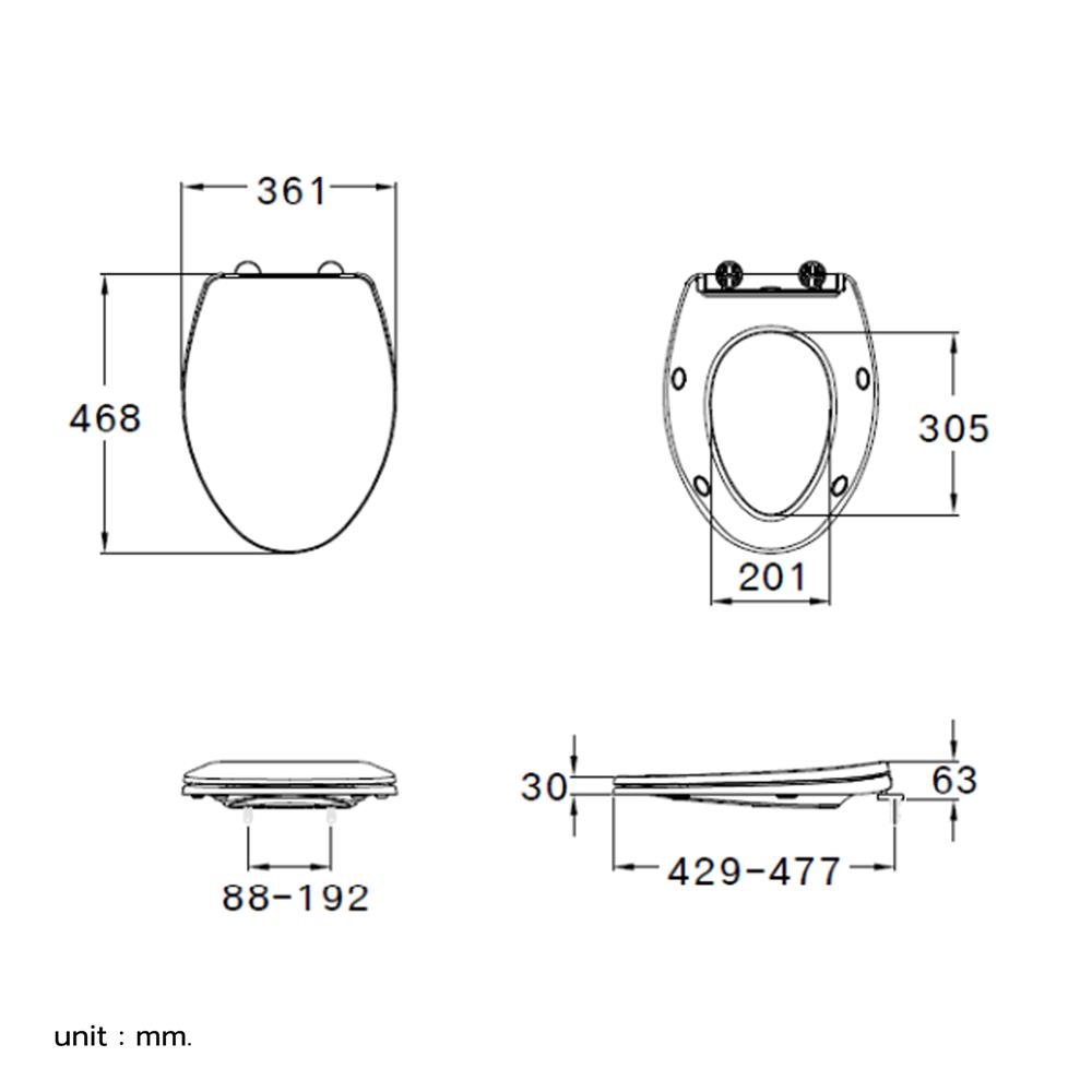 ฝารองนั่ง SLOW CLOSE COTTO C91313(HM)