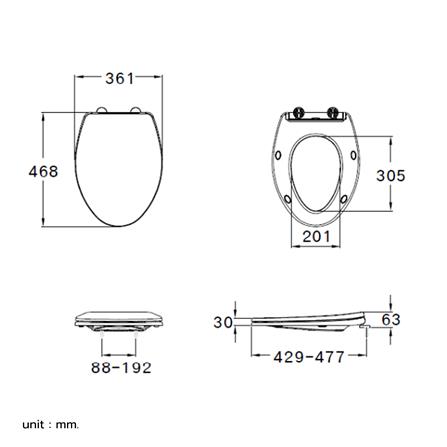 ฝารองนั่ง SLOW CLOSE COTTO C91313(HM)_2