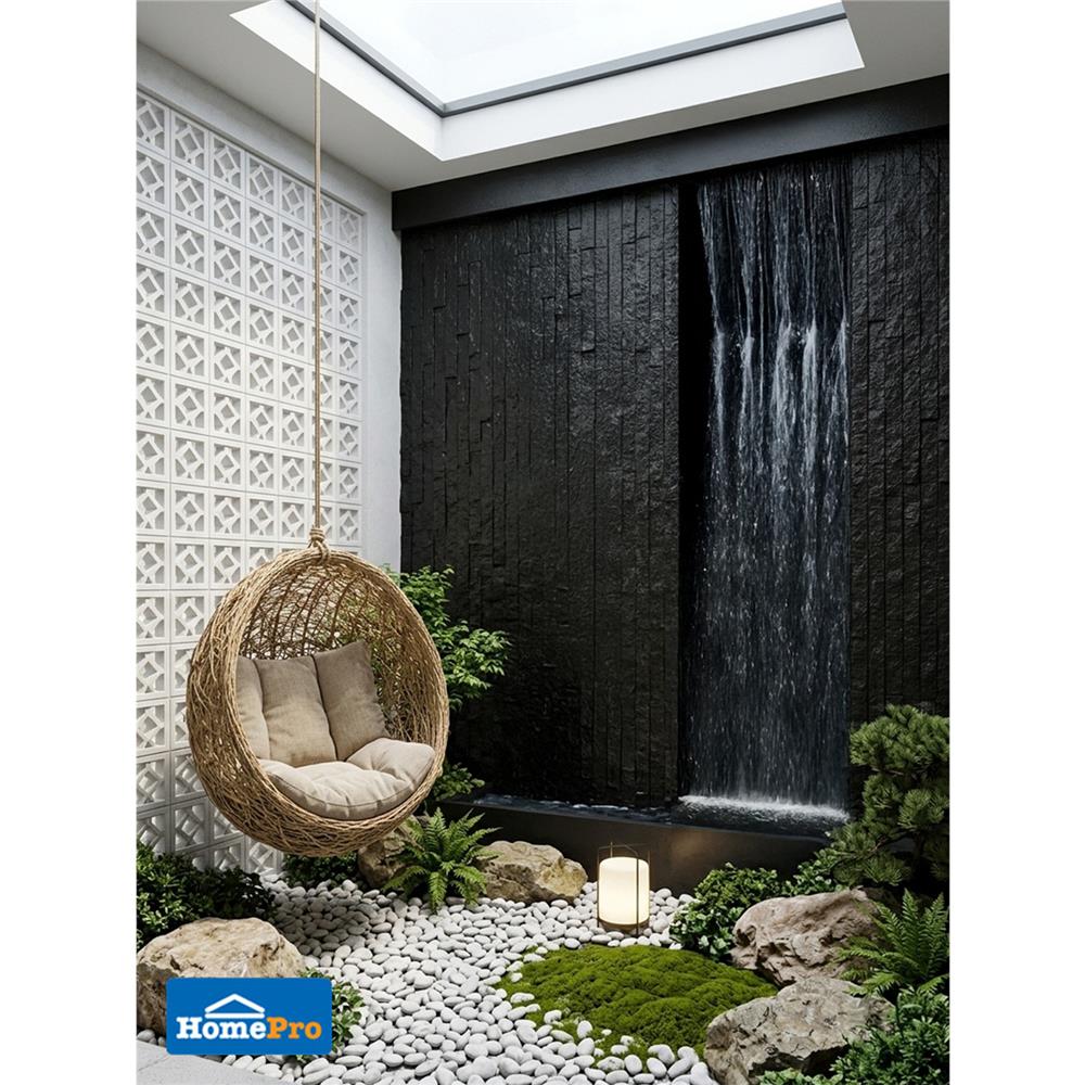 แผ่นตกแต่งผนัง PU 60x120 ซม. TARA BRICK ROCK BLACK
