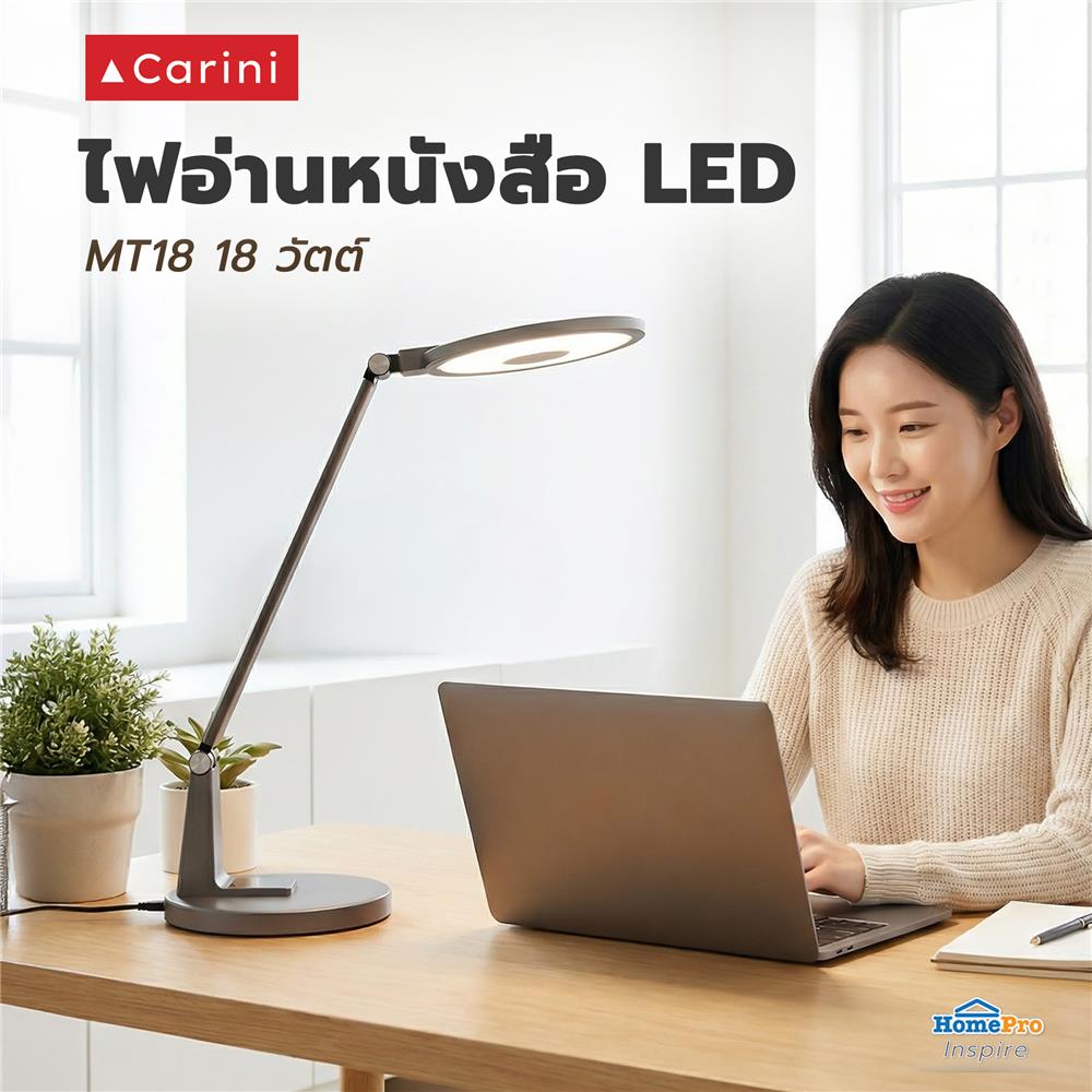 ไฟอ่านหนังสือ LED CARINI MT18 18 วัตต์ สีเทา