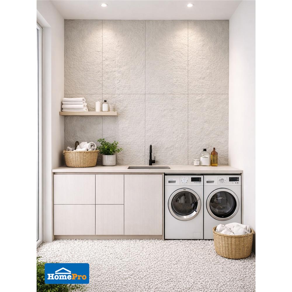 แผ่นตกแต่งผนัง PU 60x120 ซม. TARA ROCK VILLA WHITE