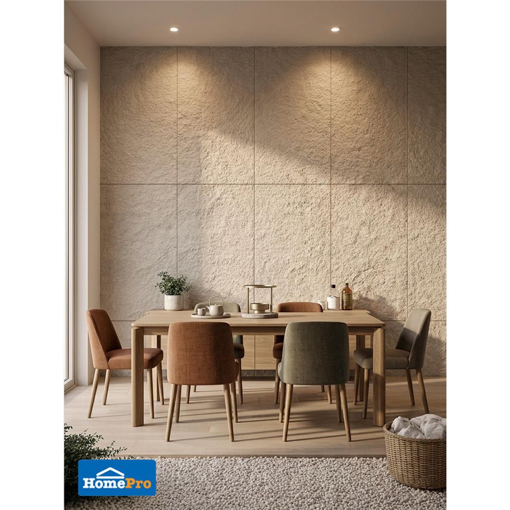 แผ่นตกแต่งผนัง PU 60x120 ซม. TARA ROCK VILLA WHITE