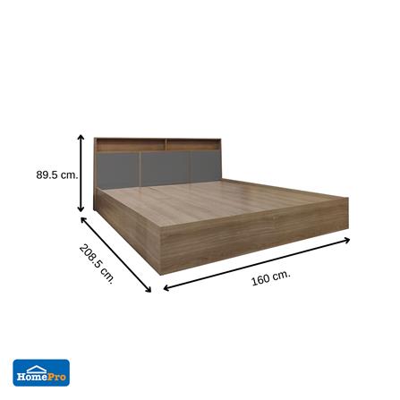 ชุดห้องนอน 5 ฟุต + ตู้เสื้อผ้า 120 ซม. FURDINI KEPT สี NT OAK/เทา_5