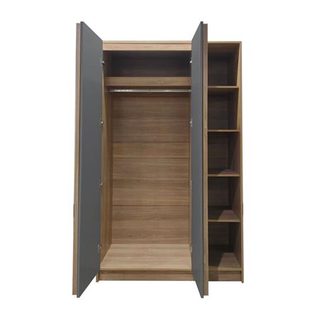 ตู้เสื้อผ้า 2 บานเปิด FURDINI KEPT 120 ซม. สี NT OAK/เทา_1