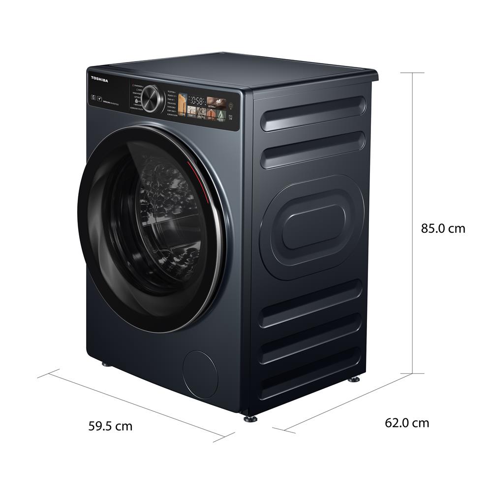 เครื่องซักอบผ้าฝาหน้า TOSHIBA TWD-T25BZP140MWT(MG) 13/8 กก. อินเวอร์เตอร์ สีเทาดำ