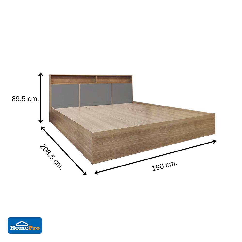 เตียง 6 ฟุต FURDINI KEPT สี NT OAK/เทา