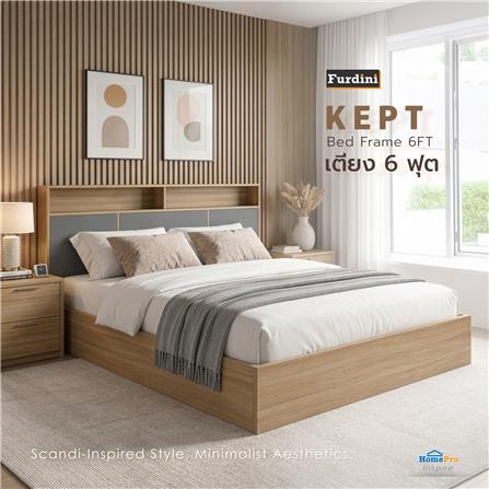 เตียง 6 ฟุต FURDINI KEPT สี NT OAK/เทา_4