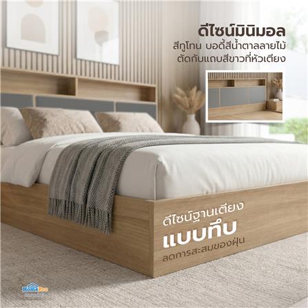 เตียง 6 ฟุต FURDINI KEPT สี NT OAK/เทา_5