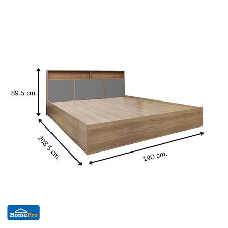 เตียง 6 ฟุต FURDINI KEPT สี NT OAK/เทา_4