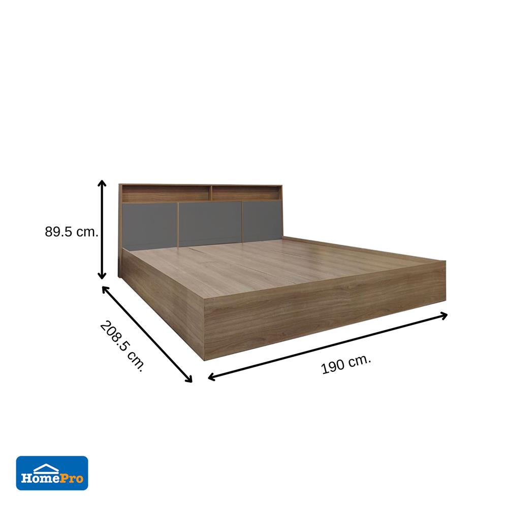 ชุดห้องนอน 6 ฟุต + ตู้เสื้อผ้า 120 ซม. FURDINI KEPT สี NT OAK/เทา