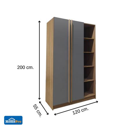 ชุดห้องนอน 6 ฟุต + ตู้เสื้อผ้า 120 ซม. FURDINI KEPT สี NT OAK/เทา_6