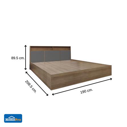 ชุดห้องนอน 6 ฟุต + ตู้เสื้อผ้า 120 ซม. FURDINI KEPT สี NT OAK/เทา_5