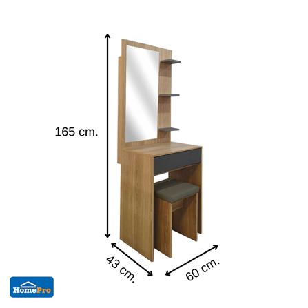 ชุดห้องนอน 5 ฟุต + ตู้เสื้อผ้า 160 ซม. FURDINI KEPT สี NT OAK/เทา_9