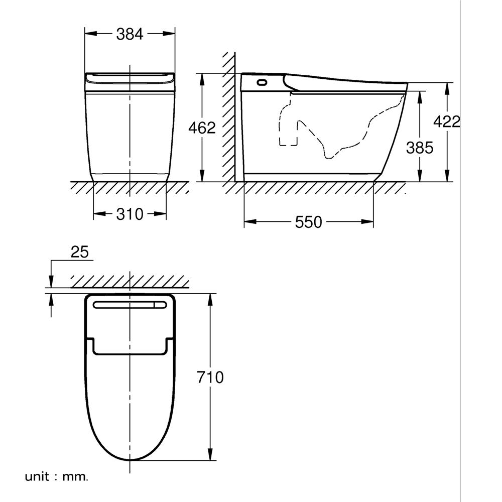 สุขภัณฑ์อัตโนมัติ GROHE 36542SH0 3.5/5 ลิตร สีขาว
