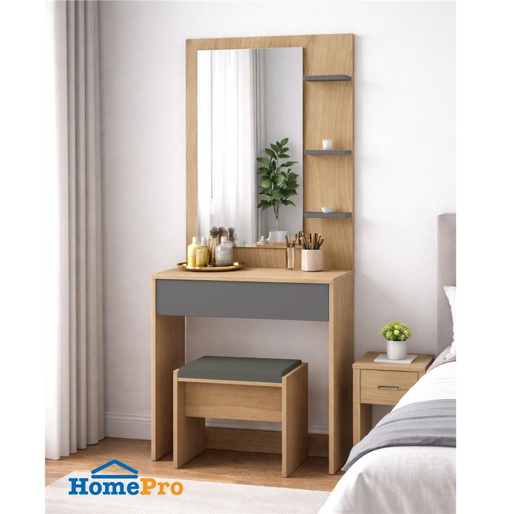 ชุดโต๊ะเครื่องแป้ง FURDINI KEPT 60 ซม. สี NT OAK/เทา